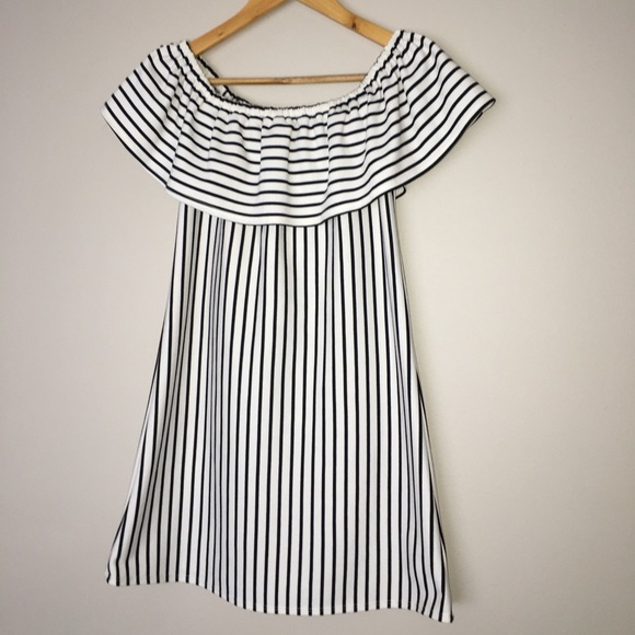 SPEECHLESS Off The Shoulder Mini Dress Striped - Picture 3 of 7